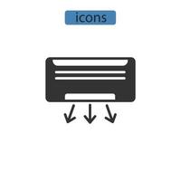 ícones de ar condicionado simbolizam elementos vetoriais para infográfico web vetor