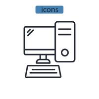 ícones da área de trabalho simbolizam elementos vetoriais para web infográfico vetor