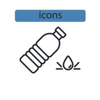 ícones de garrafa de água símbolo elementos vetoriais para web infográfico vetor