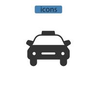 ícones de táxi simbolizam elementos vetoriais para infográfico web vetor