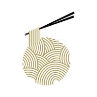 logotipo de macarrão dourado vetor