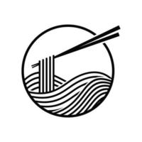 logotipo de macarrão branco preto vetor