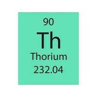 símbolo de tório. elemento químico da tabela periódica. ilustração vetorial. vetor