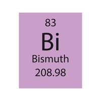 símbolo de bismuto. elemento químico da tabela periódica. ilustração vetorial. vetor