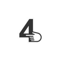 número combinado com uma ilustração de ícone de cursor de mão vetor