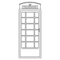 ícone de contorno preto da cabine telefônica, ilustração vetorial isolada no estilo doodle vetor