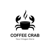 logotipo de caranguejo de café vetor
