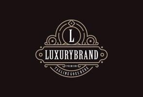 modelo de vetor de design de logotipo de luxo. linhas de ornamento elegantes. identidade para restaurante, realeza, boutique, café, hotel, heráldica, joalheria, moda.