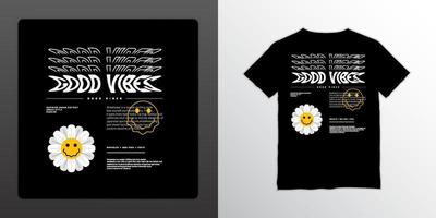 design de camiseta streetwear good vibes, adequado para serigrafia, jaquetas e outros vetor