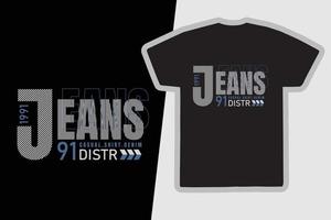 camiseta jeans e design de vestuário vetor