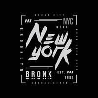 design de camiseta de vetor de tipografia de nova york