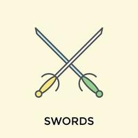 conceitos de espadas da moda vetor