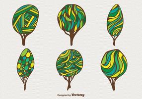 Árvores verdes de desenho animado vetor