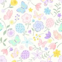 ilustração linda borboleta e flor folha botânica sem costura padrão para amor casamento dia dos namorados ou arranjo convite design cartão de saudação vetor