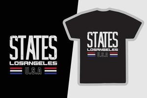 los angeles t-shirt e design de vestuário vetor