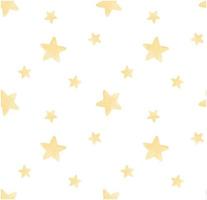 padrão sem costura fundo pastel estrelas amarelas pintura em aquarela, mão de berçário desenhada isolada no vetor de ilustração de fundo branco