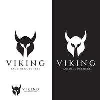 logotipo de capacete de guerreiro viking com capacete com chifres e viking com a letra v. o logotipo pode ser usado para barcos, esportes e outros. vetor