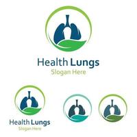 logotipo de saúde pulmonar e vetor de símbolo