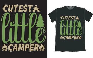 design de camiseta de acampamento de campista mais fofo vetor