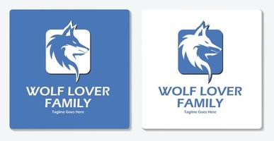 design plano de vetor de logotipo simples de lobo