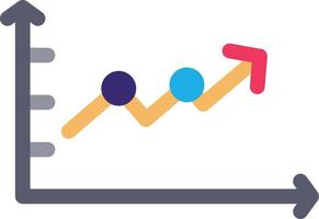 tendência ascendente no ícone plano do gráfico vetor