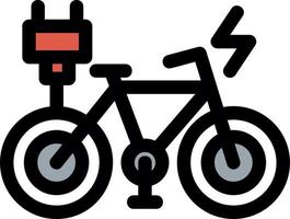 ícone de linha de bicicleta elétrica vetor