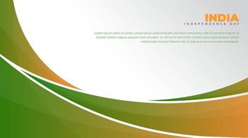 design de plano de fundo do dia da independência da índia com design de forma verde e amarela acenando vetor