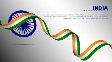 acenando o design da bandeira da índia e a roda azul para o design do dia da independência da índia vetor