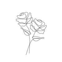 flor rosa uma ilustração em vetor de linha contínua