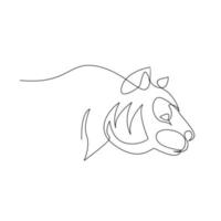 desenho vetorial de desenho de uma linha contínua de tigre vetor