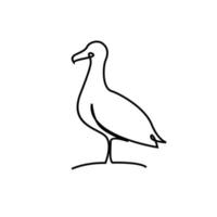 uma gaivota de linha contínua ou design de moscas de gaivota vetor