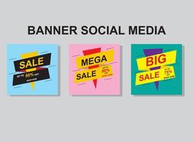 definir design de postagem de mídia social de banner, banner moderno. vetor