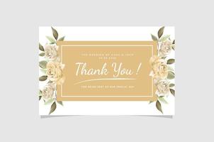desenho à mão cartão de agradecimento de casamento design floral vetor