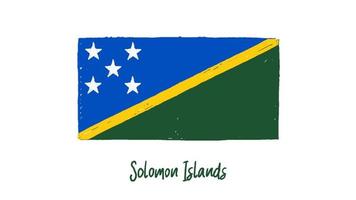 marcador de bandeira das ilhas salomão ou vetor de ilustração de esboço a lápis