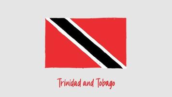 marcador de bandeira de trinidad e tobago ou vetor de ilustração de esboço a lápis