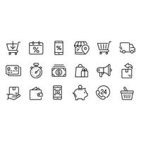 design de vetores de ícones de compras on-line