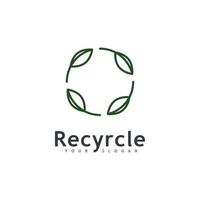 recicle o vetor de ícone do logotipo. símbolo de ilustração de reciclagem, ícone de seta de rotação