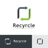 recicle o vetor de ícone do logotipo. símbolo de ilustração de reciclagem, ícone de seta de rotação