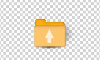 ícone de design de documento de arquivo 3d amarelo criativo exclusivo isolado em vetor