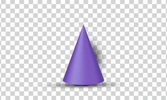 ícone de design de objeto de forma geométrica de cone 3d criativo exclusivo isolado em vetor
