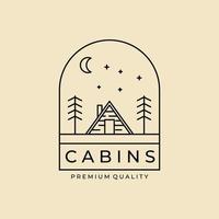 design de ilustração vetorial de modelo de logotipo de arte de linha minimalista de cabine vetor