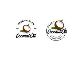 modelo de design de logotipo de óleo de coco. vetor