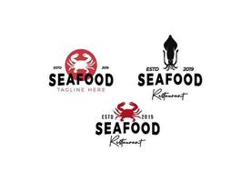 modelo de design de logotipo de restaurante de frutos do mar. vetor