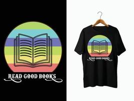 design de camiseta de amante de livros vetor