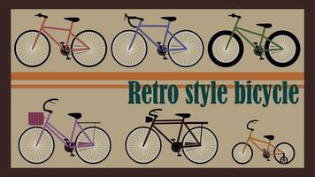 conjunto de bicicletas de estilo retro vetor