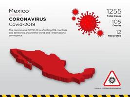 mapa do país afetado pelo México de coronavírus