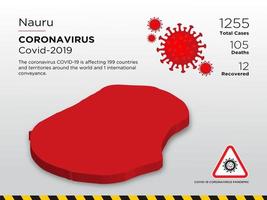 mapa do país afetado por nauru de coronavírus vetor