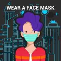 use um cartaz de vírus corona de máscara facial