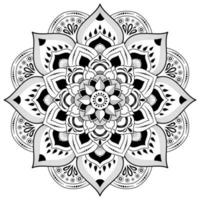 flor de mandala em preto e branco vetor
