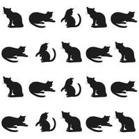padrão sem emenda de vetor com mão desenhar gatos texturizados no gráfico. fundo infinito preto e branco.